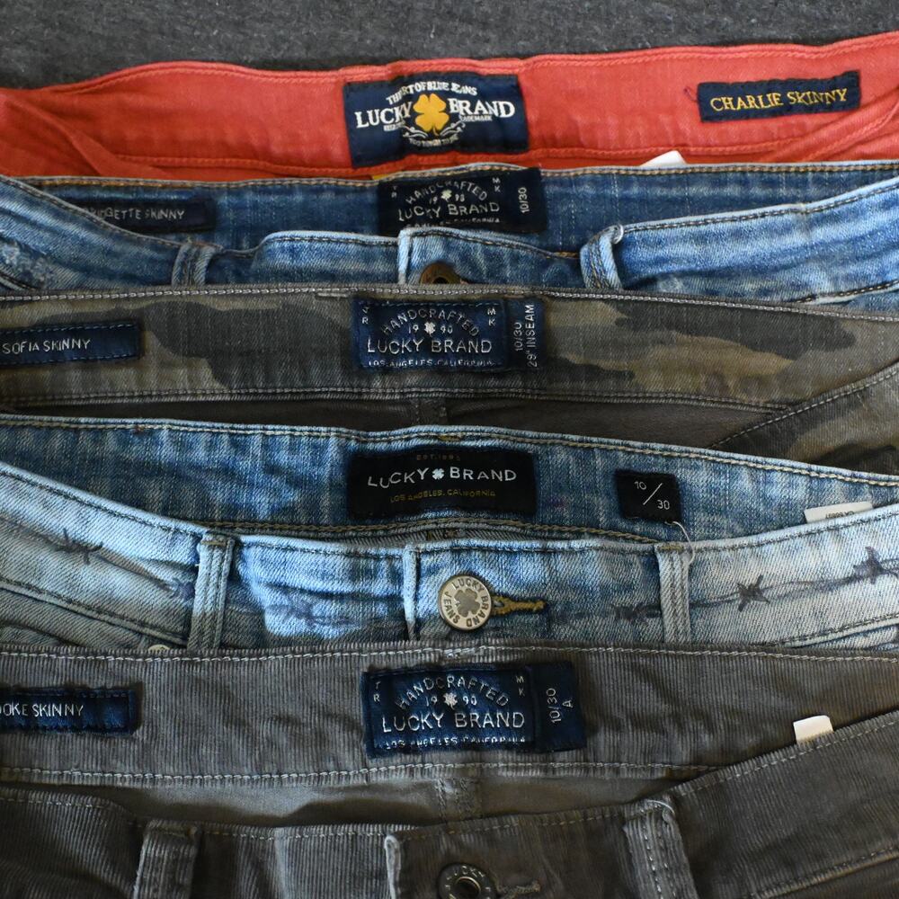 Lot of 5 Lucky Brand Women's 10/30 Denim Jeans Different Styles/Colors